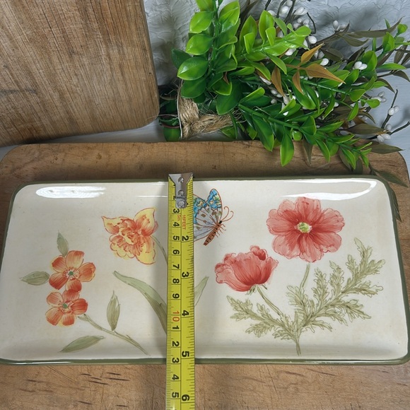 Butterfly Garden Mug Tray Set Stoneware Plate Large Mug Luncheon/Meal Set - Picture 7 of 15